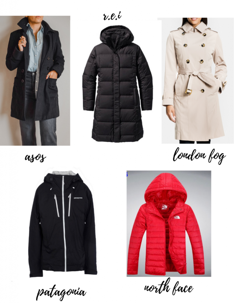 Coats and jackets in an annual capsule wardrobe with Annie Miller - Links included