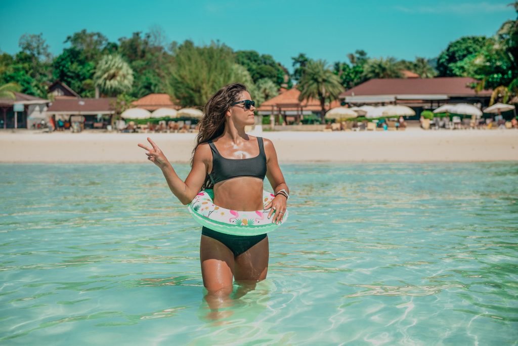 Annie Miller with a floaty in Koh Lipe