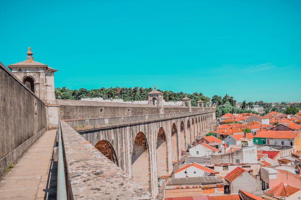 Visiting the Aqueduct in Lisbon, Portugal with Annie Miller