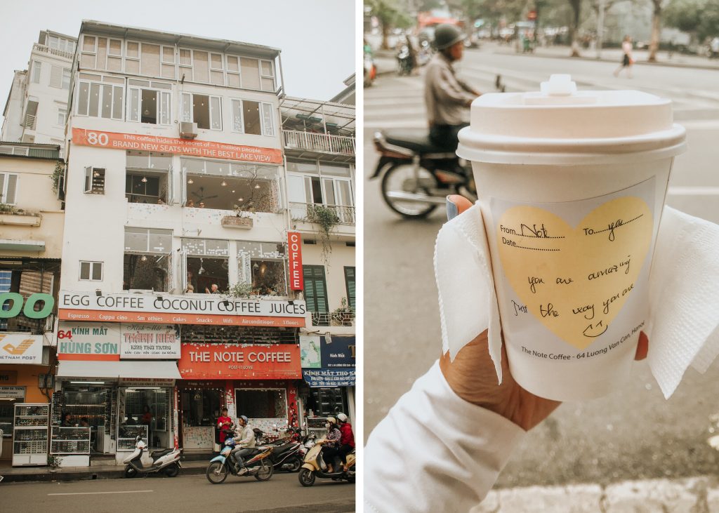 The building where The Note Coffee is location in Hanoi, Vietnam 
