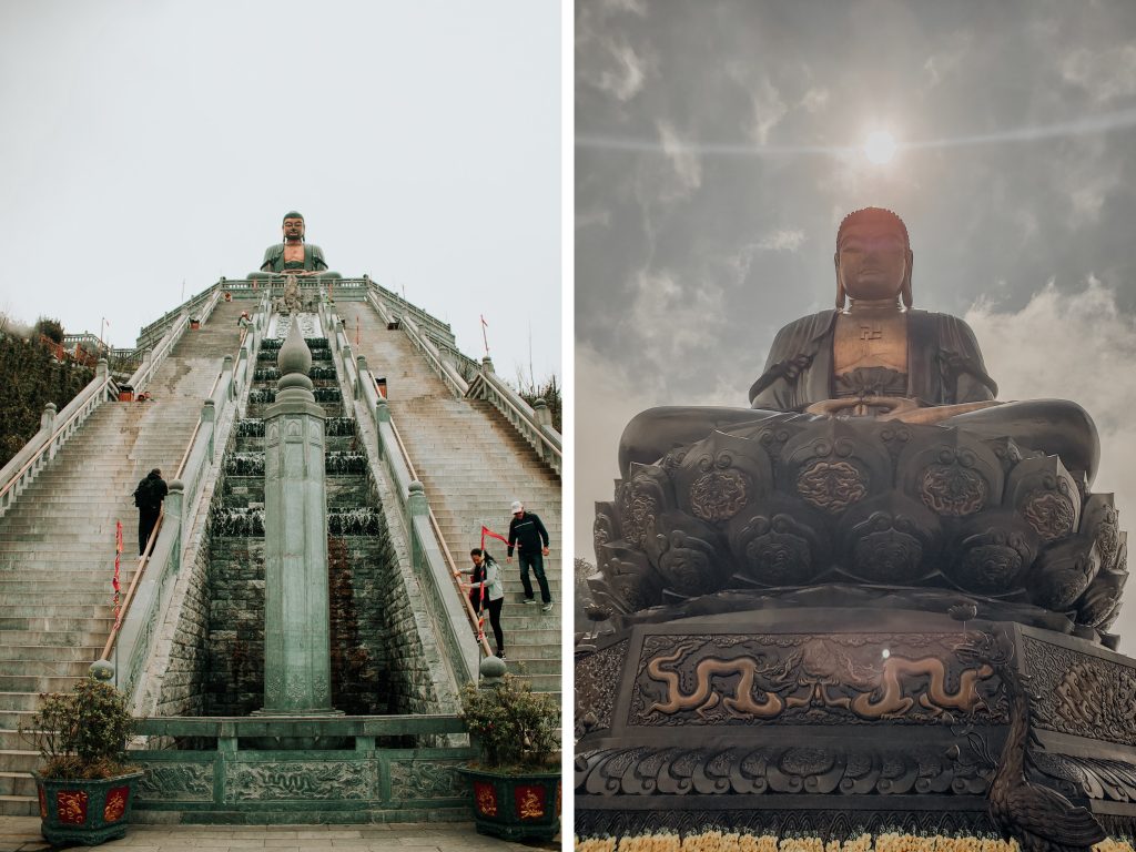 More temples and stairs at the top of Mt. Fansipan in Sapa, Vietnam 