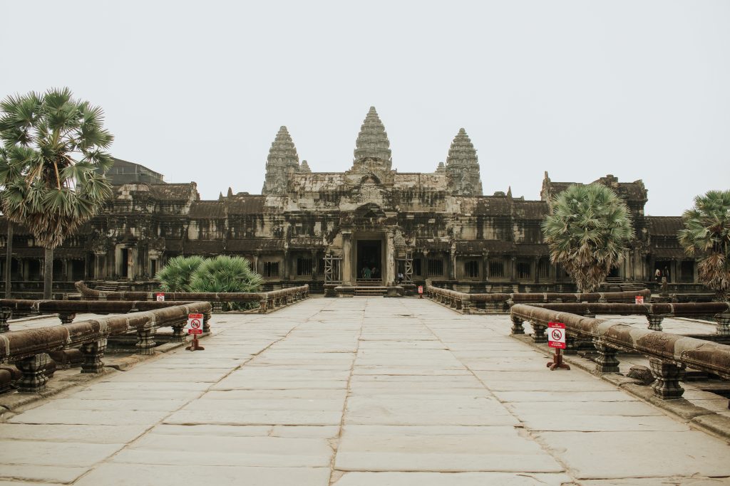 touring the inside of Angkor Wat with Annie Miller