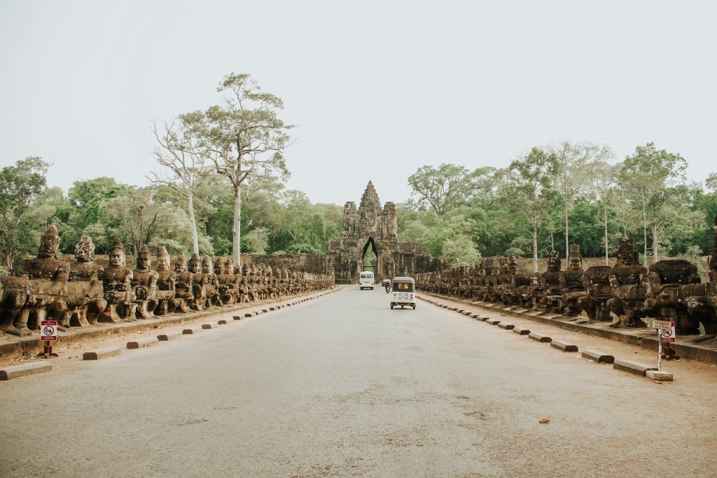 Road leading into the Bayon temple by Annie Miller