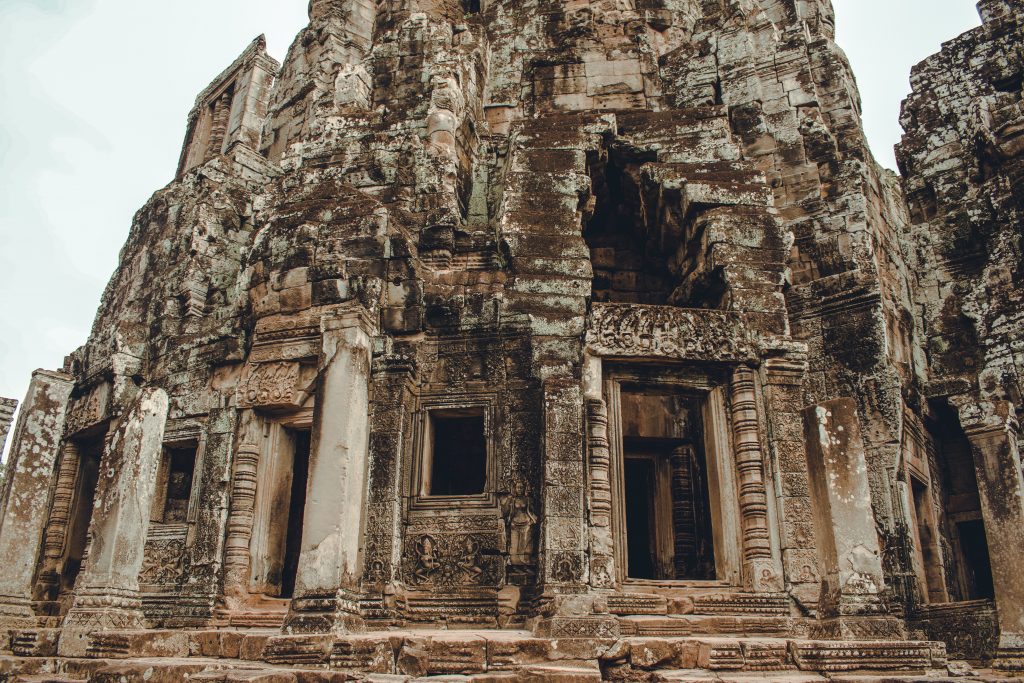 Architecture inside The Bayon Temple in Siem Reap, Cambodia