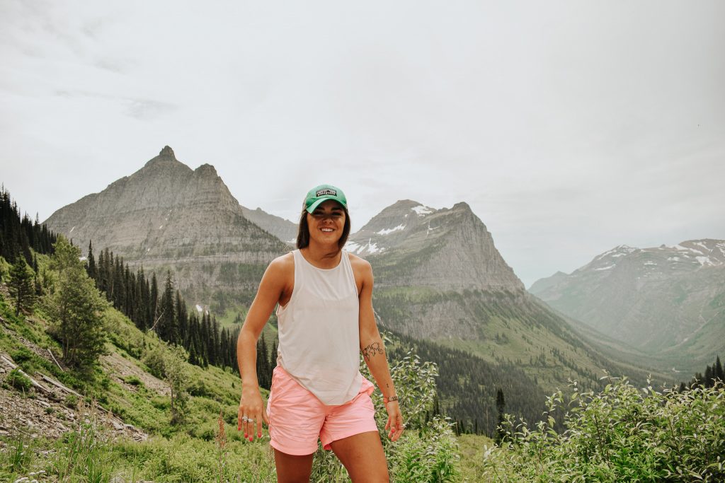 Annie Miller in Glacier National Park in July