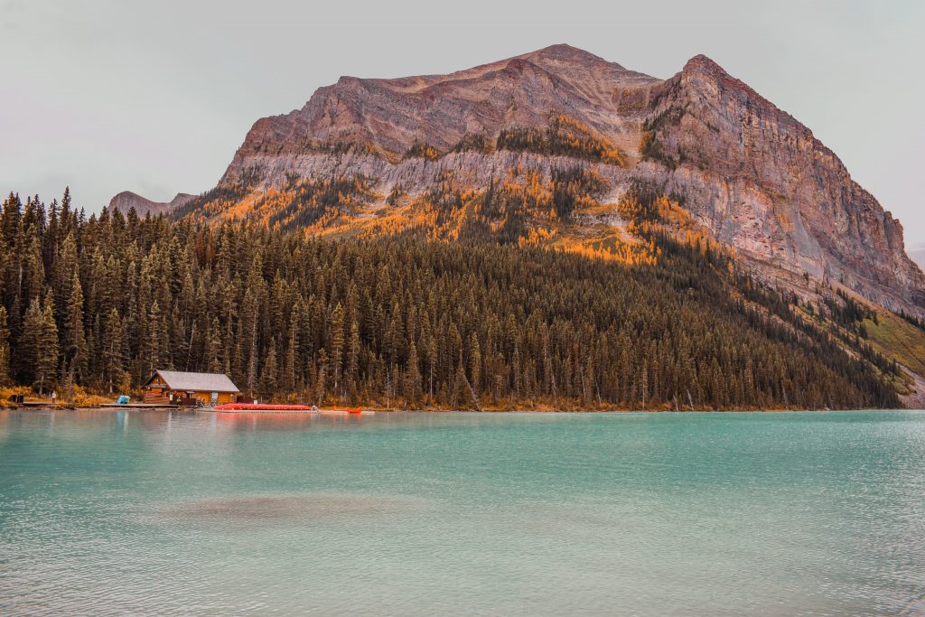 Lake Louise at 6pm in September by Annie Miller