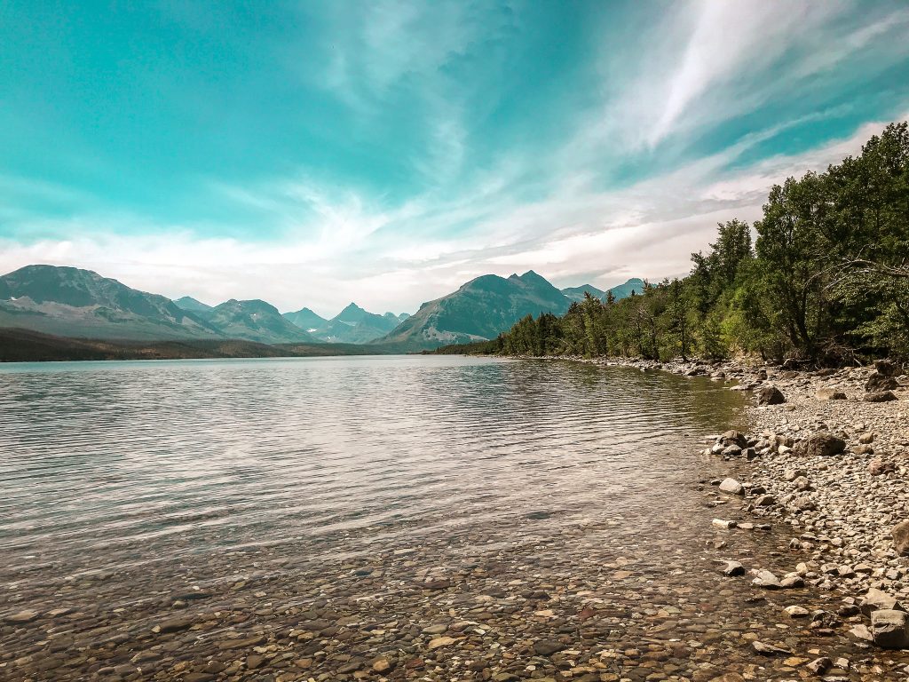 Beautiful calm waters in Glacier National Park with Annie Miller