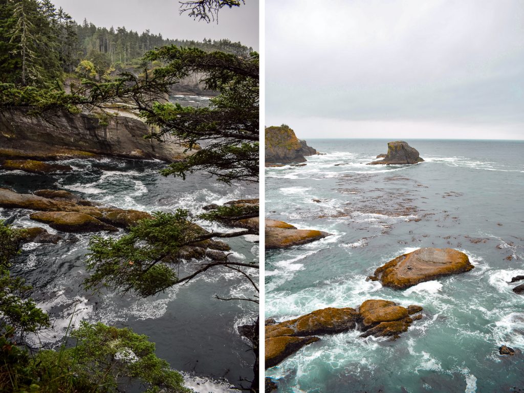 views of Cape Flattery viewpoint on Olympic Peninsula