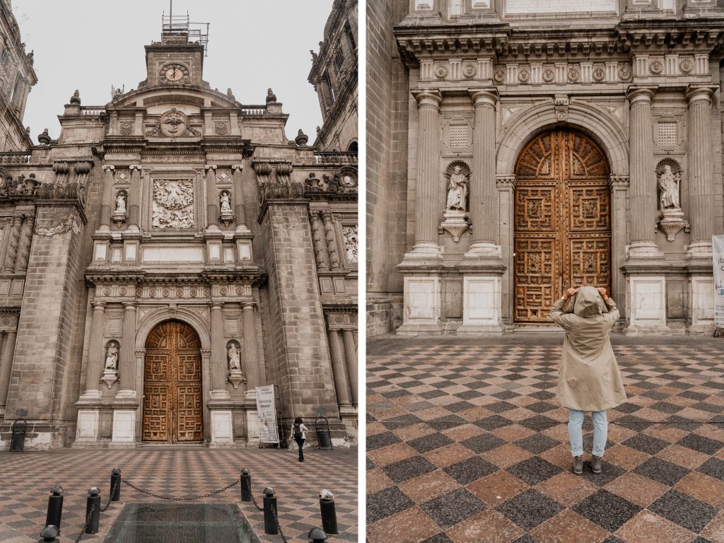 Annie Miller exploring the beautiful architecture Square in Mexico City