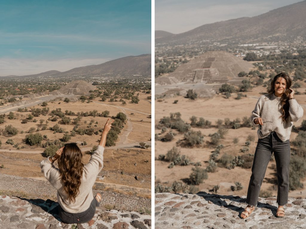 Annie Miller exploring the Teotihuacán Pyramids