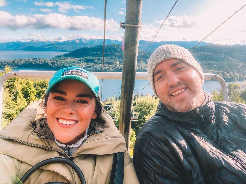 The Millers on the Aerosilla Chairlift in Bariloche