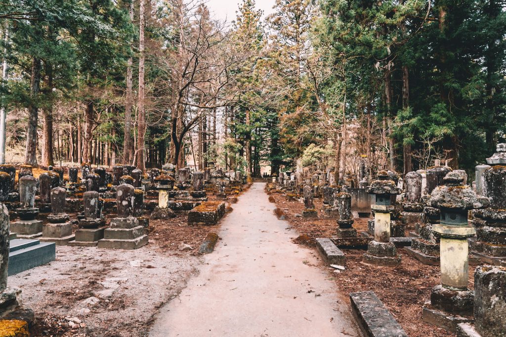 exploring the graveyard in Nikko