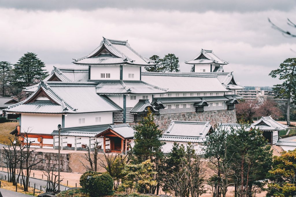 snow covered roofs in Takayama