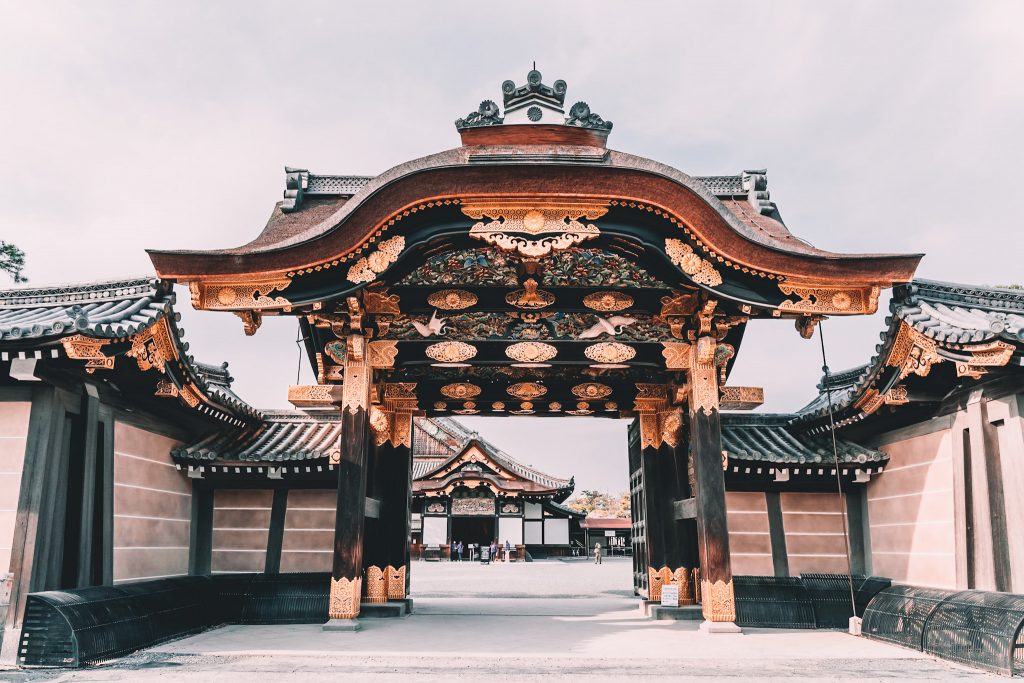 amazing architecture outside nijo Castle in Kyoto 