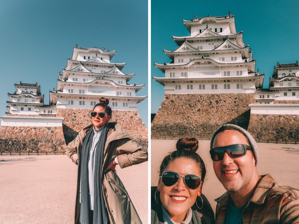 The Miller's outside the beautiful Himeji Castle