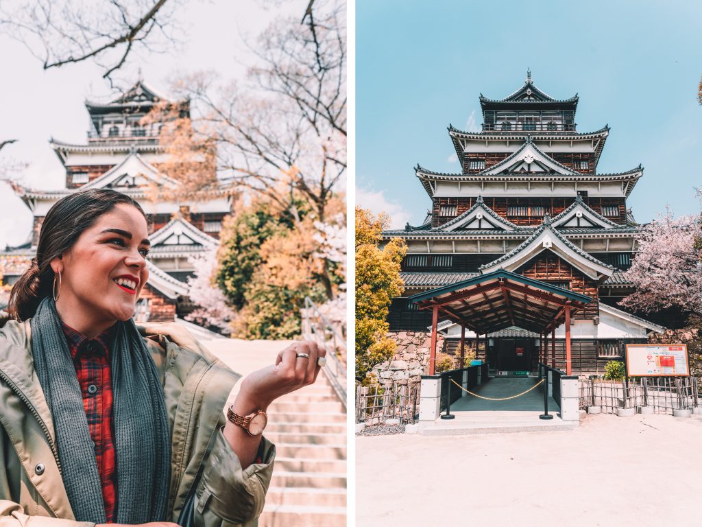Annie Miller at the Hiroshima Castle