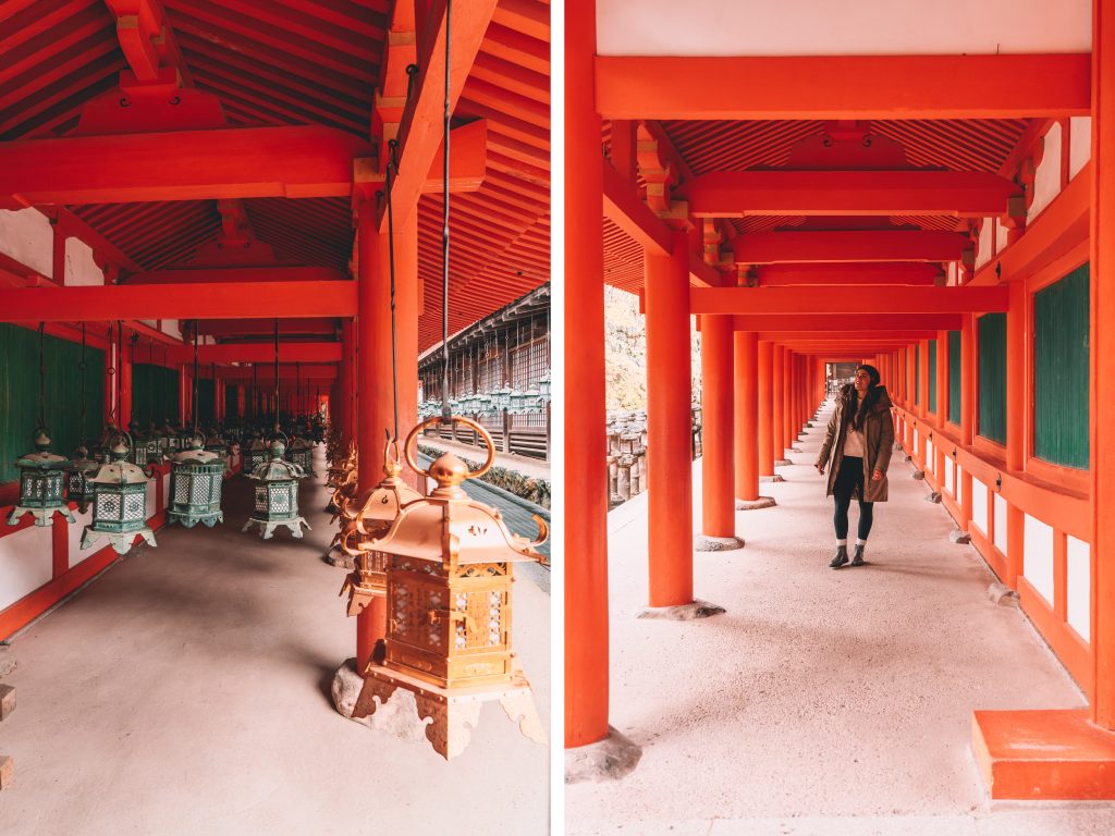 Annie Miller exploring the shrine in Nara
