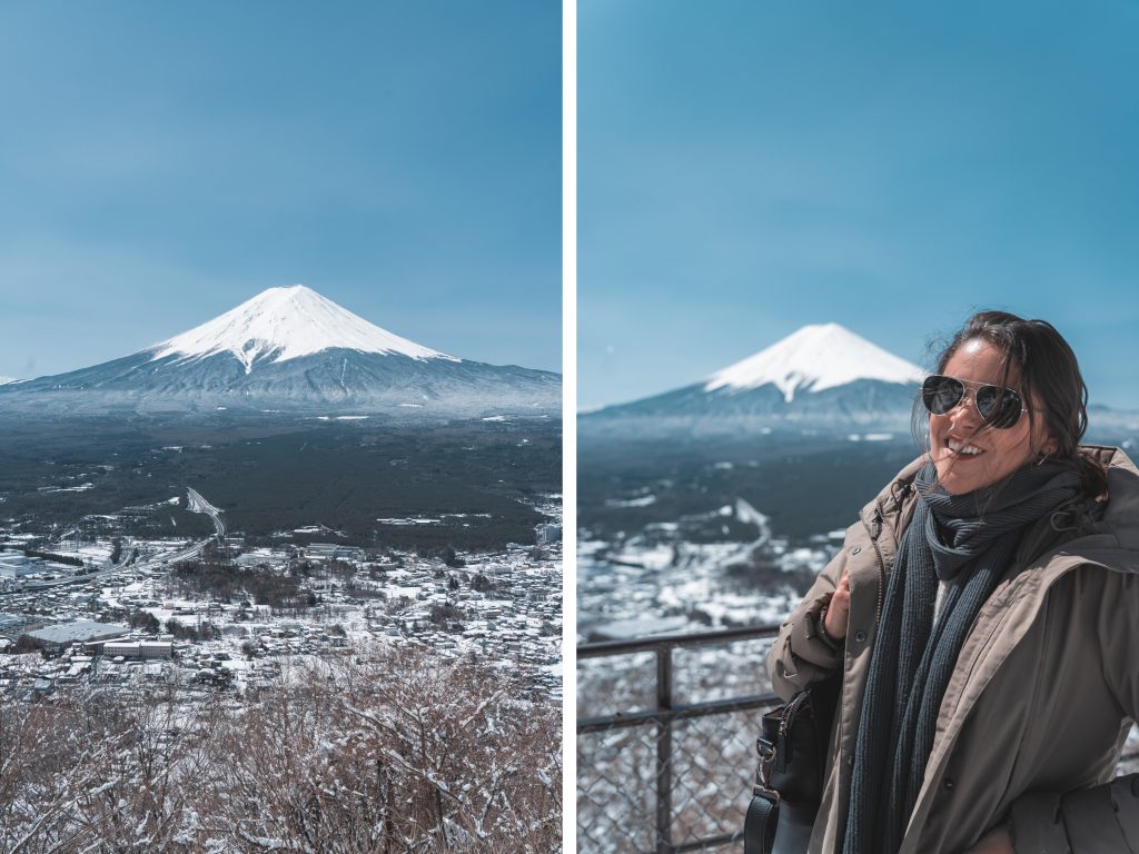 Annie Miller visitng Mt. Fuji in Japan 