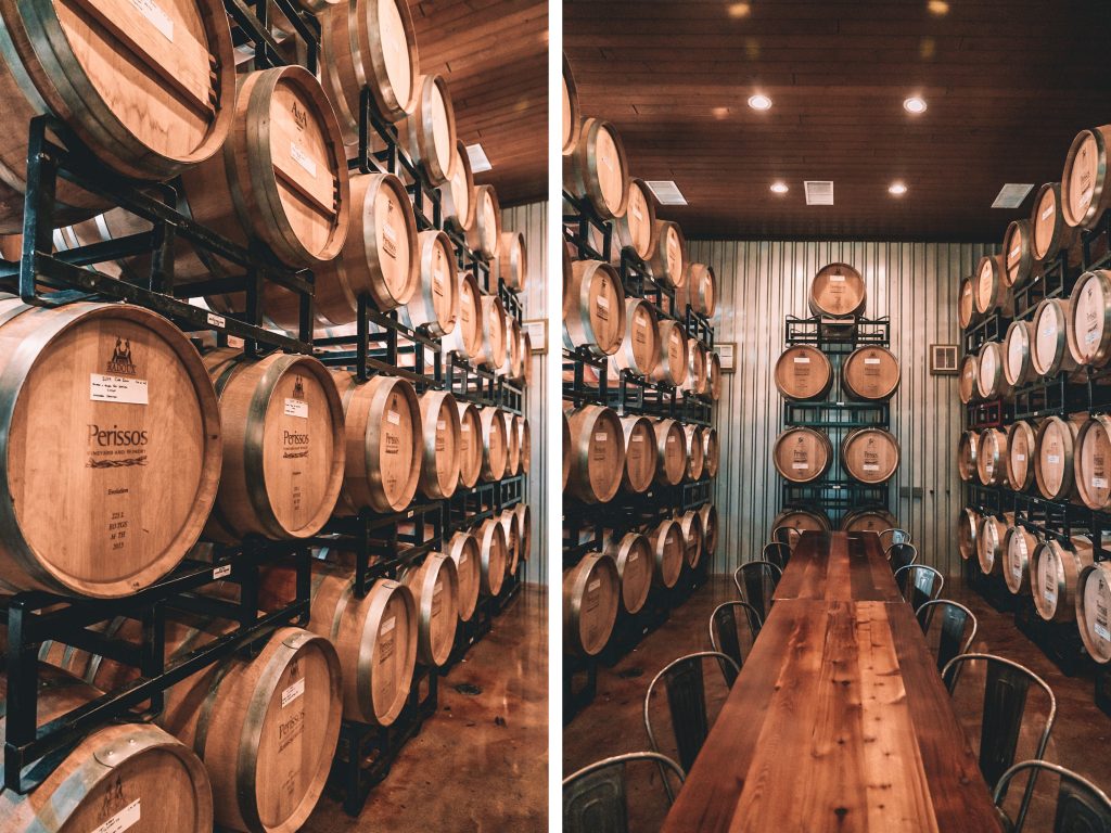 wine barrels in texas by Annie Miller