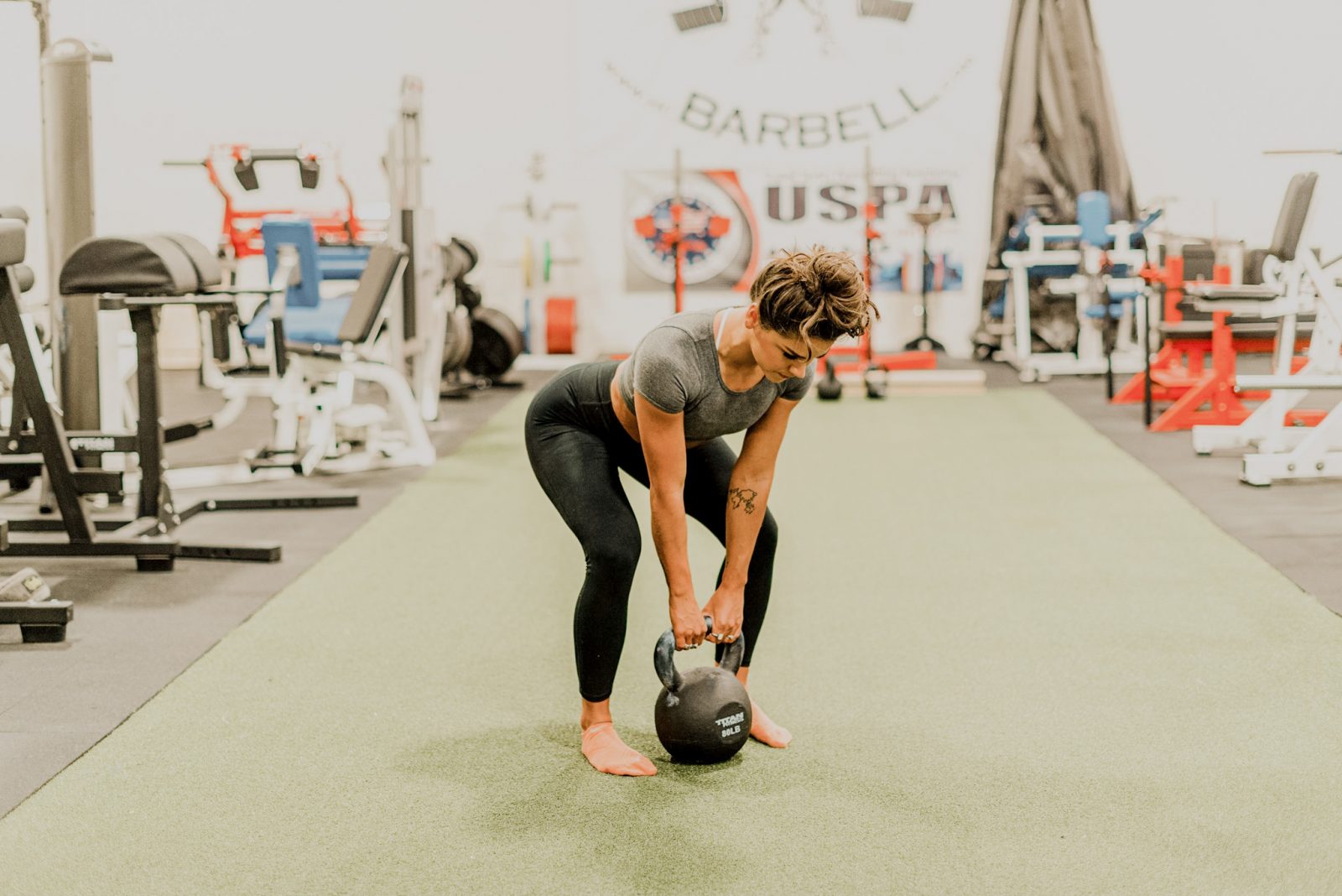 barefoot in gym