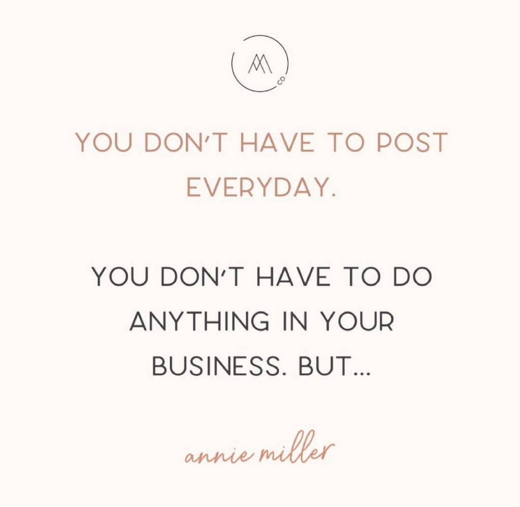 you don't have to post daily with Annie Miller