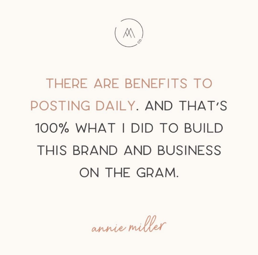there are benefits to posting daily with Annie Miller