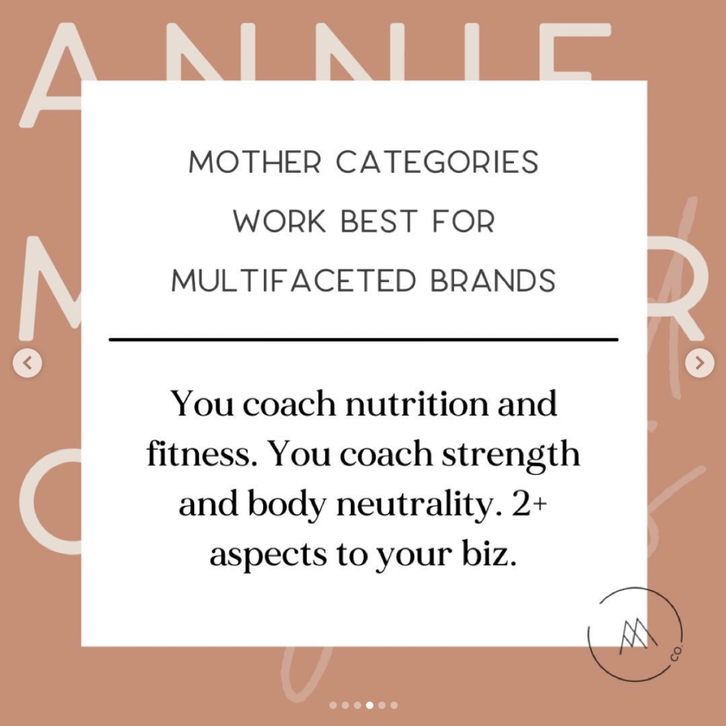 Mother Categories for content creation with Annie Miller