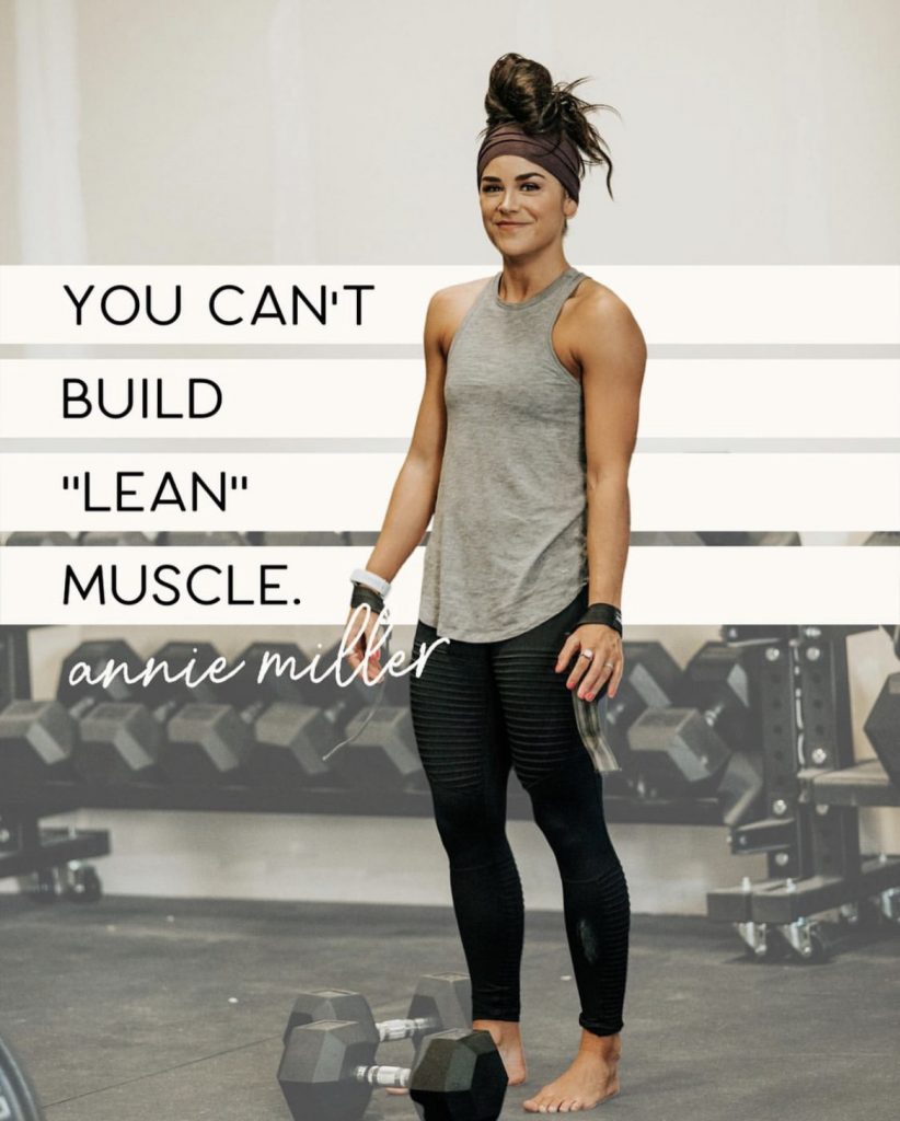 you can't build lean muscle with Annie Miller